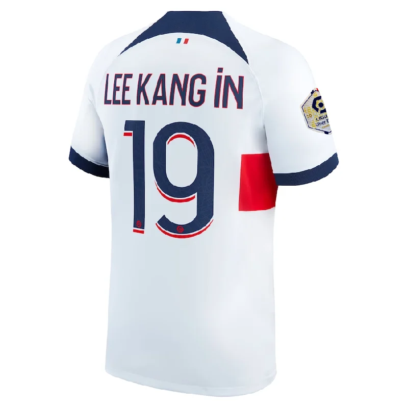 Men's Replica Hockey Jerseys of Star Players for Devoted Ice Hockey SupportersNike Paris Saint-Germain Lee Kang In Away Jersey w/ Ligue 1 Patch 23/24 (White/Midnight Navy) Men's Replica Hockey Jerseys of Star Players for Devoted Ice Hockey SupportersNike Paris Saint-Germain Lee Kang In Away Jersey w/ Ligue 1 Patch 23/24 (White/Midnight Navy)