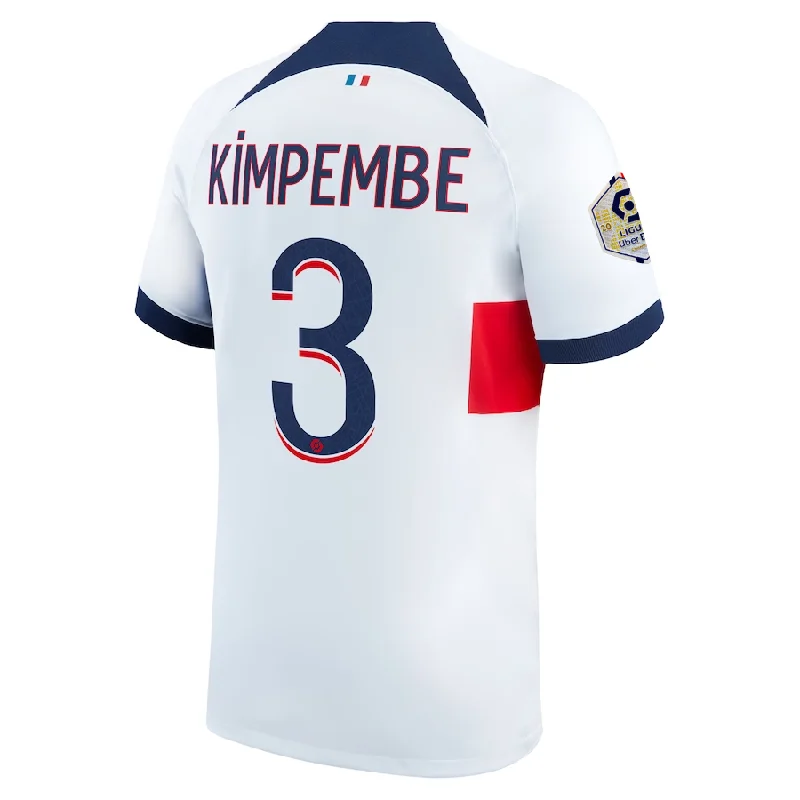Men's Limited - Release American Football Jerseys of Rookie Stars for Early Adopters and FansNike Paris Saint-Germain Presnel Kimpembe Away Jersey w/ Ligue 1 Patch 23/24 (White/Midnight Navy) Men's Limited - Release American Football Jerseys of Rookie Stars for Early Adopters and FansNike Paris Saint-Germain Presnel Kimpembe Away Jersey w/ Ligue 1 Patch 23/24 (White/Midnight Navy)