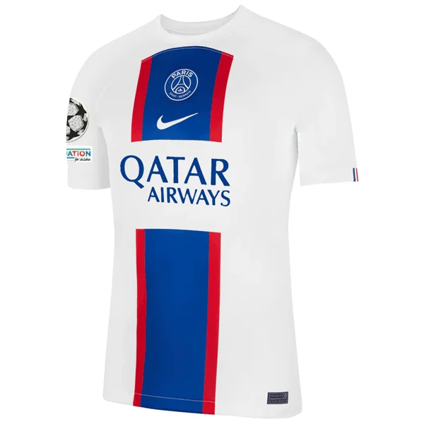 Men's Basketball Jerseys in Sleeveless Design for Enhanced Mobility on the CourtNike Paris Saint-Germain Third Jersey w/ Champion League Patches 22/23 (White/Old Royal) Men's Basketball Jerseys in Sleeveless Design for Enhanced Mobility on the CourtNike Paris Saint-Germain Third Jersey w/ Champion League Patches 22/23 (White/Old Royal)
