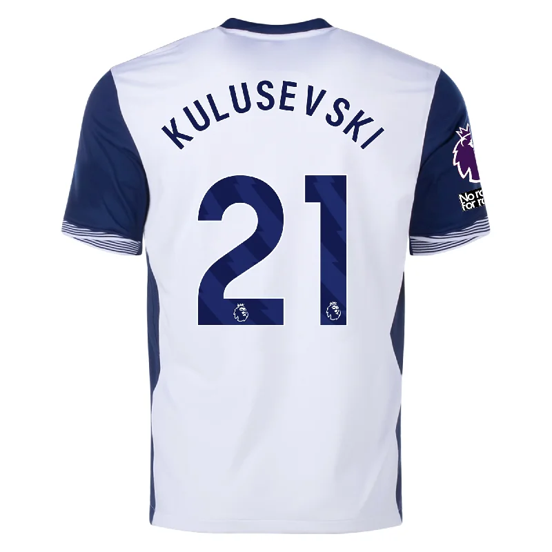 Men's Retro Soccer Jerseys of Famous Clubs from the 90s for Nostalgic Football EnthusiastsNike Tottenham Dejan Kulusevski Home Jersey w/ EPL + No Room For Racism Patches 24/25 (White/Binary Blue) Men's Retro Soccer Jerseys of Famous Clubs from the 90s for Nostalgic Football EnthusiastsNike Tottenham Dejan Kulusevski Home Jersey w/ EPL + No Room For Racism Patches 24/25 (White/Binary Blue)