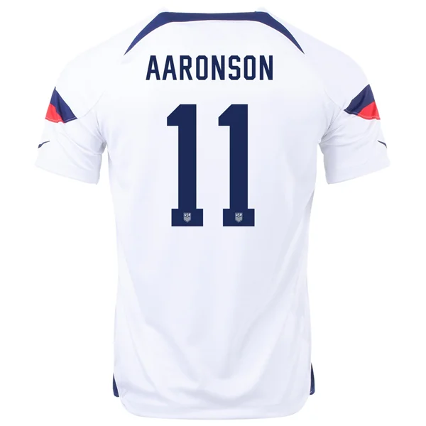 Men's Throwback Tennis Jerseys Inspired by Iconic Matches and PlayersNike United States Brenden Aaronson Home Jersey 22/23 (White/Loyal Blue) Men's Throwback Tennis Jerseys Inspired by Iconic Matches and PlayersNike United States Brenden Aaronson Home Jersey 22/23 (White/Loyal Blue)