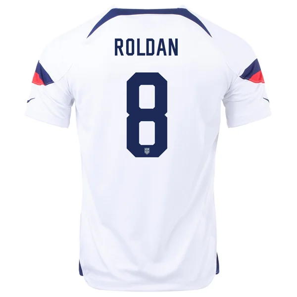 Men's Football Jerseys with Embroidered Club Badges for a Premium and Authentic AppealNike United States Cristian Roldan Home Jersey 22/23 (White/Loyal Blue) Men's Football Jerseys with Embroidered Club Badges for a Premium and Authentic AppealNike United States Cristian Roldan Home Jersey 22/23 (White/Loyal Blue)