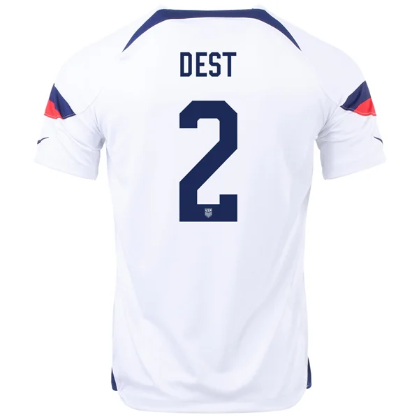 Men's Sustainable Organic Cotton Rugby Jerseys for Eco - Conscious Sports EnthusiastsNike United States Sergino Dest Home Jersey 22/23 (White/Loyal Blue) Men's Sustainable Organic Cotton Rugby Jerseys for Eco - Conscious Sports EnthusiastsNike United States Sergino Dest Home Jersey 22/23 (White/Loyal Blue)