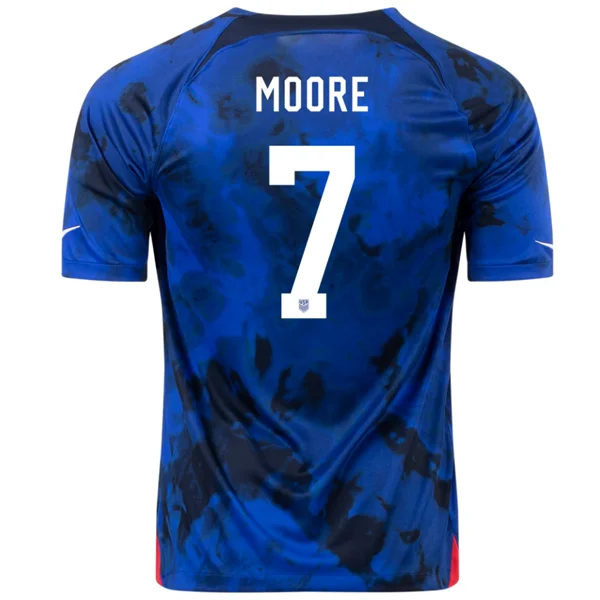 Men's Cycling Jerseys with Reflective Stripes for Safe and Stylish Rides at NightNike United States Shaq Moore Away Jersey 22/23 (Bright Blue/White)