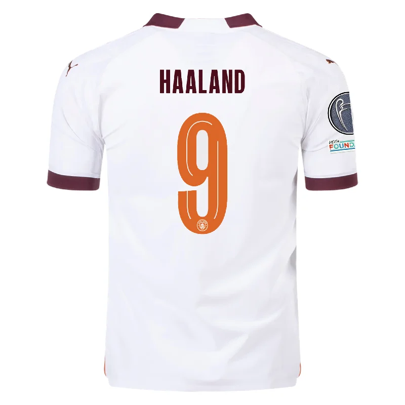 Men's Throwback Tennis Jerseys Inspired by Iconic Matches and PlayersPuma Manchester City Authentic Erling Haaland Away Jersey w/ Champions League + Club World Cup Patches 23/24 (Puma White/Aubergine)
