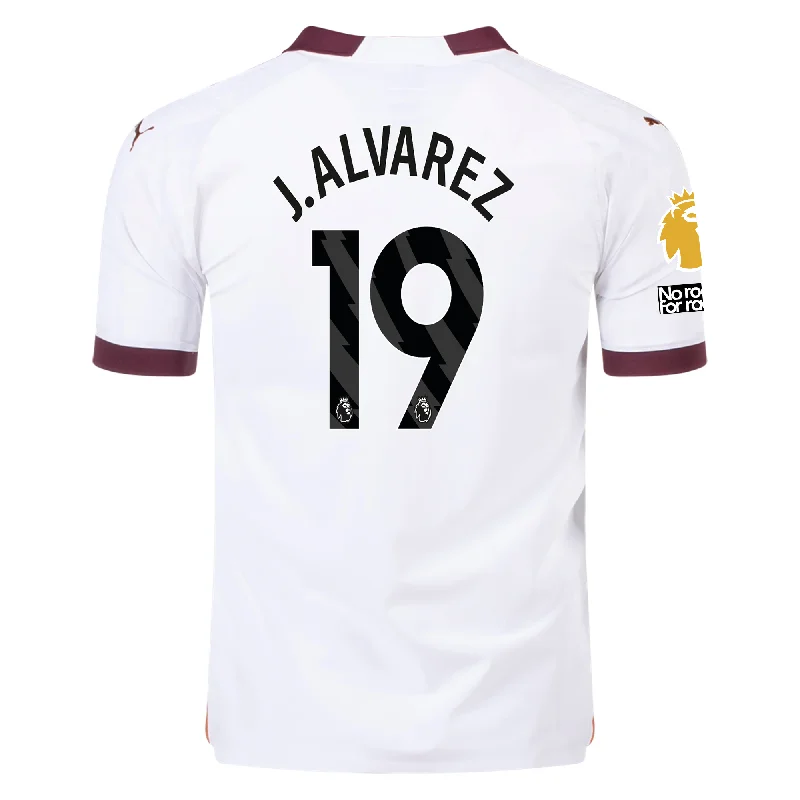 Men's Custom - Embroidered Volleyball Jerseys for Team Uniforms or Personalized GearPuma Manchester City Authentic Julian Alvarez Away Jersey w/ EPL + No Room For Racism + Club World Cup Patches 23/24 (Puma White/Aubergine) Men's Custom - Embroidered Volleyball Jerseys for Team Uniforms or Personalized GearPuma Manchester City Authentic Julian Alvarez Away Jersey w/ EPL + No Room For Racism + Club World Cup Patches 23/24 (Puma White/Aubergine)