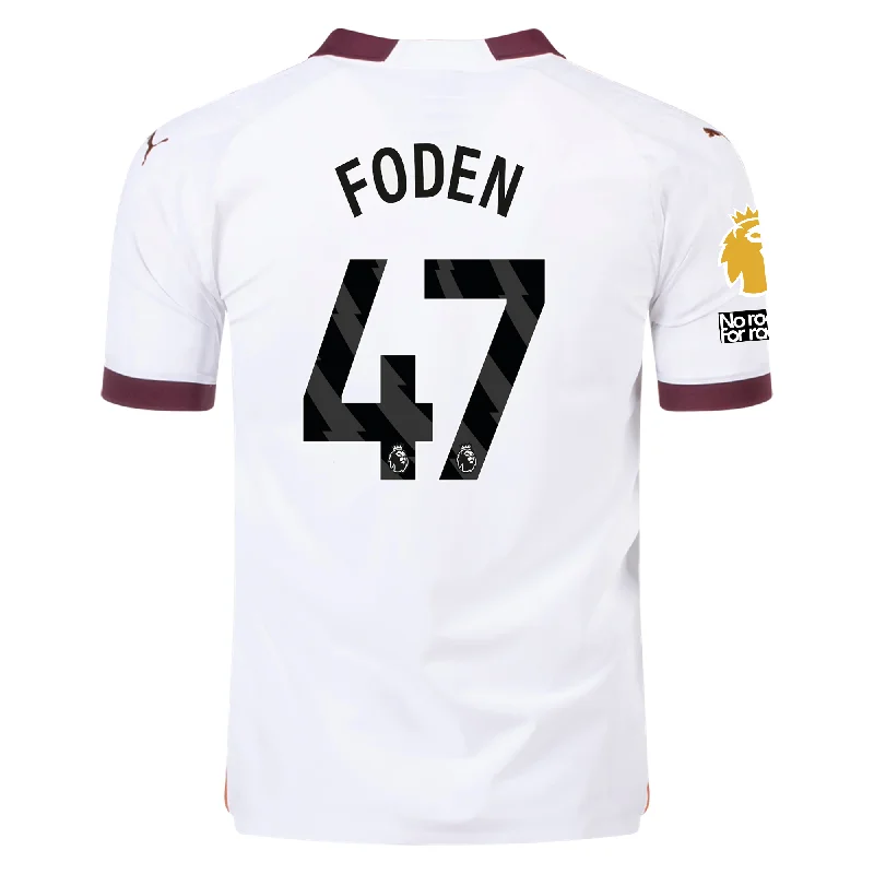 Men's Replica Hockey Jerseys of Star Players for Devoted Ice Hockey SupportersPuma Manchester City Authentic Phil Foden Away Jersey w/ EPL + No Room For Racism + Club World Cup Patches 23/24 (Puma White/Aubergine) Men's Replica Hockey Jerseys of Star Players for Devoted Ice Hockey SupportersPuma Manchester City Authentic Phil Foden Away Jersey w/ EPL + No Room For Racism + Club World Cup Patches 23/24 (Puma White/Aubergine)