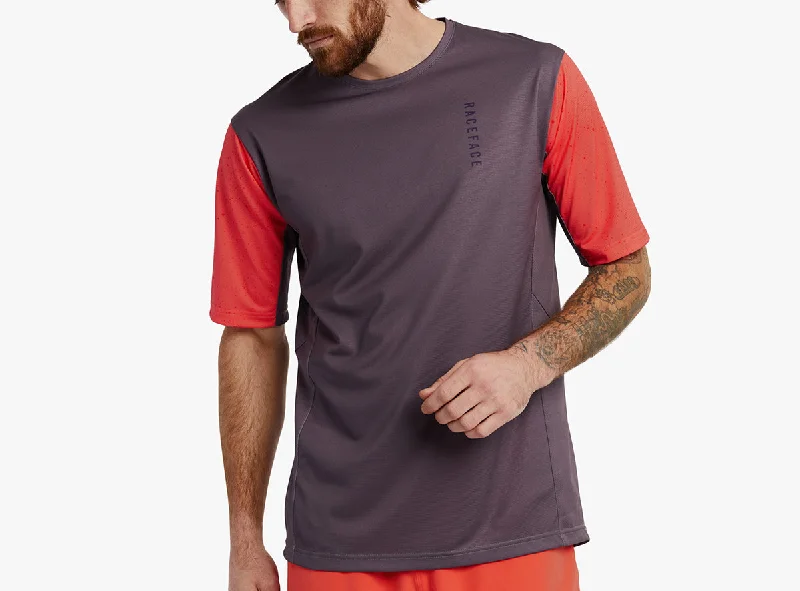 Men's Sustainable Organic Cotton Rugby Jerseys for Eco - Conscious Sports EnthusiastsRace Face Indy Short Sleeve MTB Jersey - Coral - 2022 Men's Sustainable Organic Cotton Rugby Jerseys for Eco - Conscious Sports EnthusiastsRace Face Indy Short Sleeve MTB Jersey - Coral - 2022