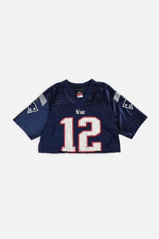 Men's Sustainable Organic Cotton Rugby Jerseys for Eco - Conscious Sports EnthusiastsRework Crop New England Patriots NFL Jersey - S Men's Sustainable Organic Cotton Rugby Jerseys for Eco - Conscious Sports EnthusiastsRework Crop New England Patriots NFL Jersey - S