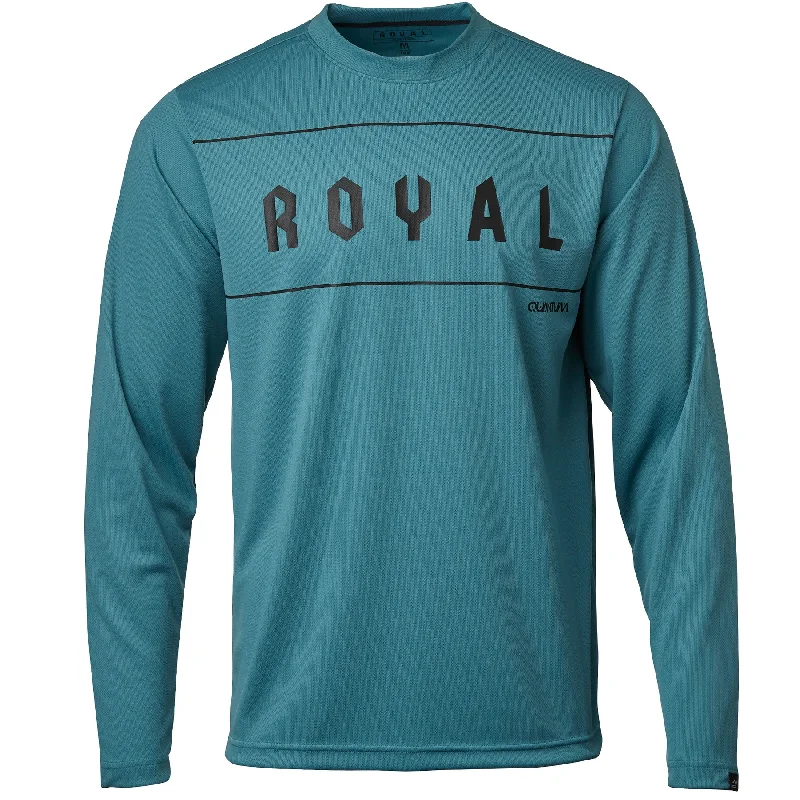 Men's Breathable Polyester Running Jerseys in Bright Neon Colors for High - Visibility WorkoutsRoyal Quantum Long Sleeve MTB Jersey - Steel Blue - 2022