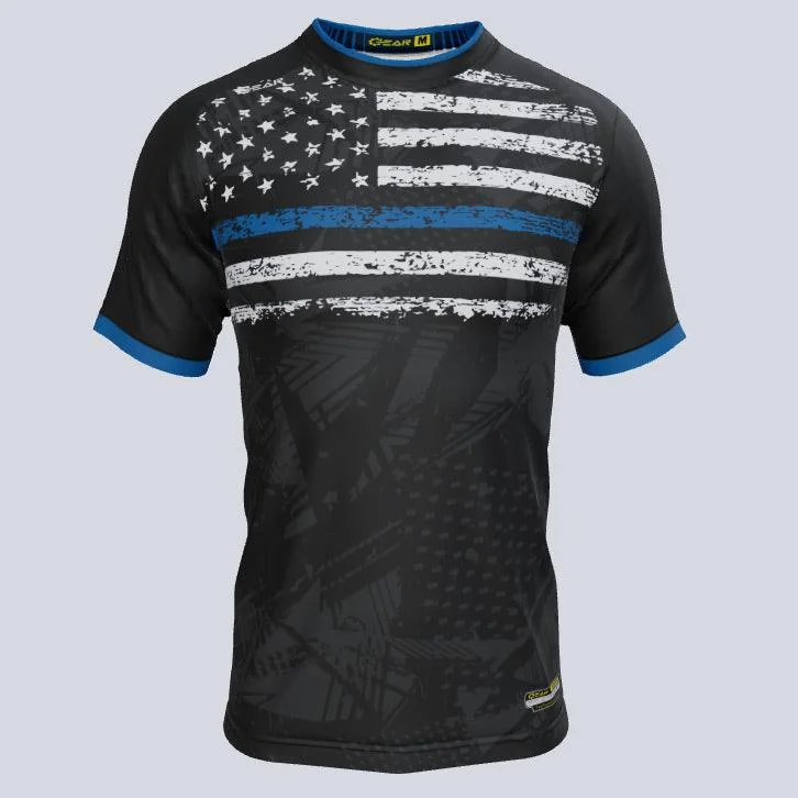 Men's Cycling Jerseys with Reflective Stripes for Safe and Stylish Rides at NightThin Blue Line 2 Custom USA Jersey Men's Cycling Jerseys with Reflective Stripes for Safe and Stylish Rides at NightThin Blue Line 2 Custom USA Jersey