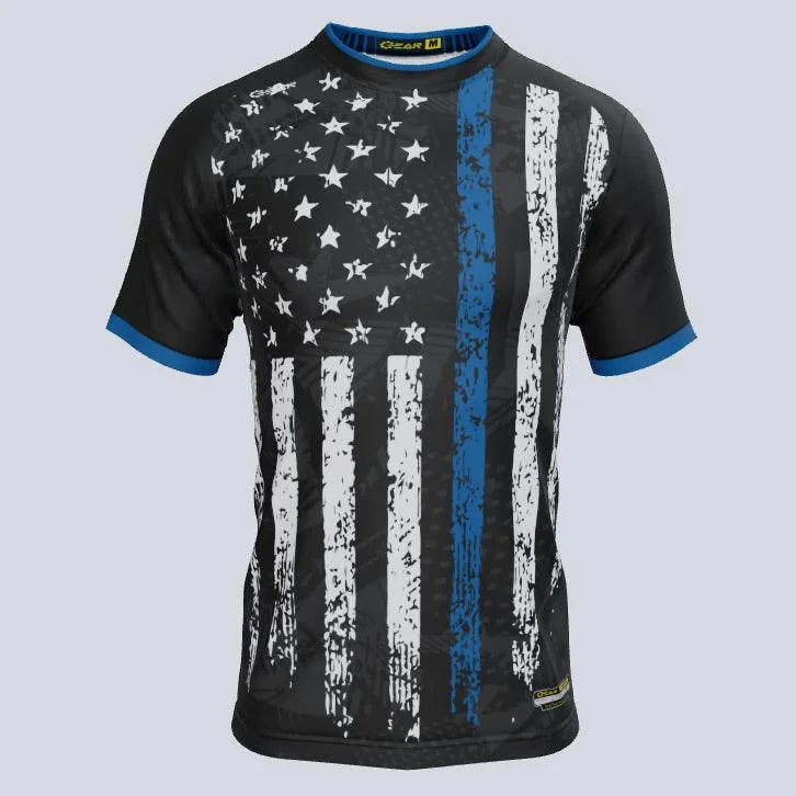 Men's Custom - Printed Baseball Jerseys with Player Names and Numbers for Personalized StyleThin Blue Line Custom USA Jersey Men's Custom - Printed Baseball Jerseys with Player Names and Numbers for Personalized StyleThin Blue Line Custom USA Jersey