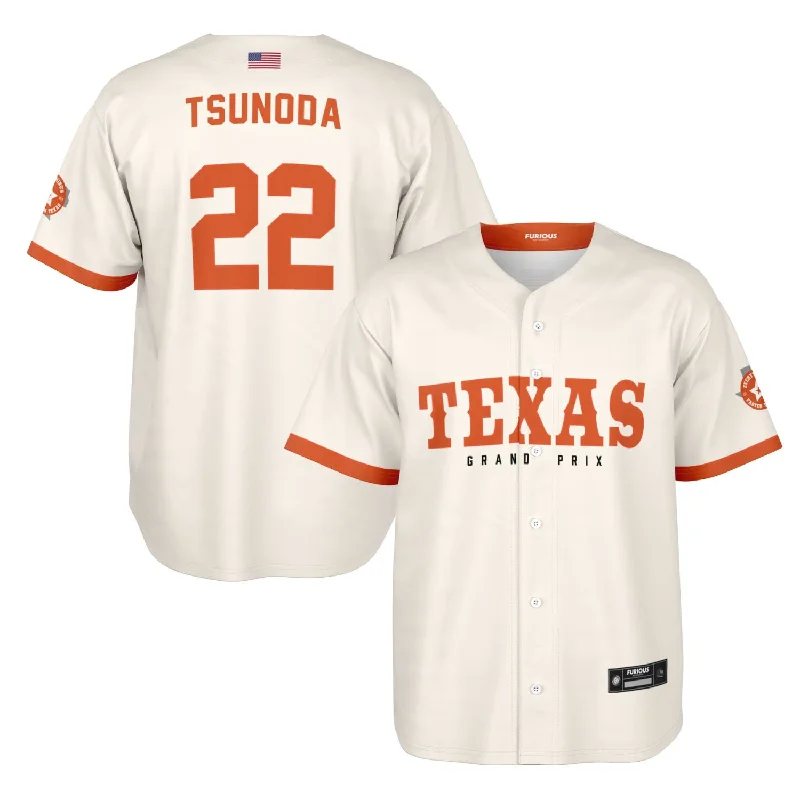 Men's Limited - Edition Cricket Jerseys Commemorating Historic Matches for Die - Hard Cricket LoversTsunoda - Off-White Texas GP Jersey Men's Limited - Edition Cricket Jerseys Commemorating Historic Matches for Die - Hard Cricket LoversTsunoda - Off-White Texas GP Jersey
