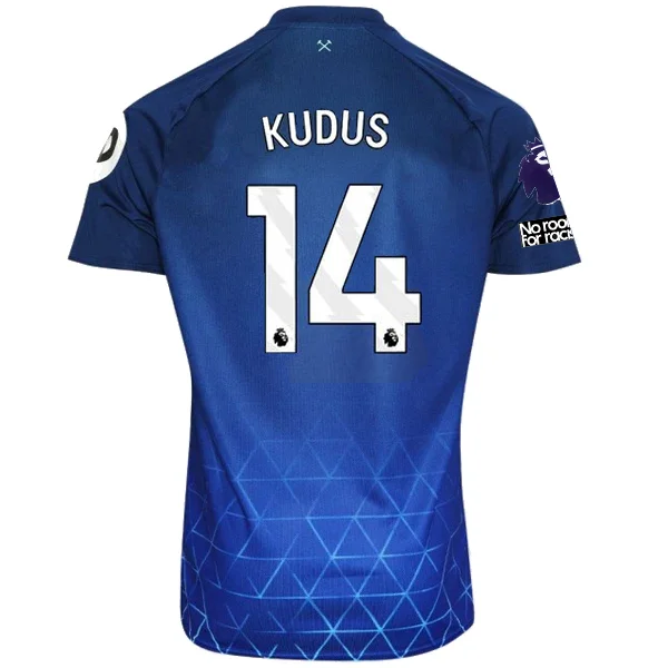 Men's Retro Soccer Jerseys of Famous Clubs from the 90s for Nostalgic Football EnthusiastsUmbro West Ham Mohammed Kudus Third Jersey w/ EPL + No Room For Racism Patches 23/24 (Navy/Sky Blue)