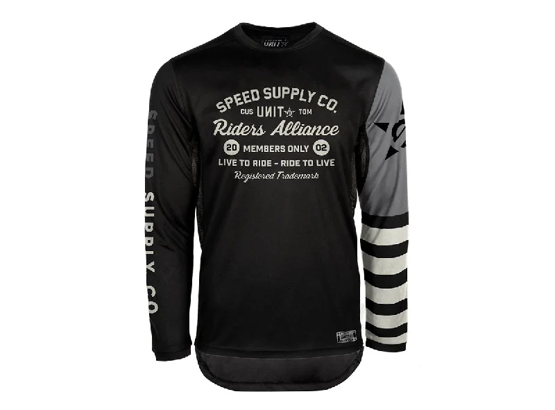 Men's Limited - Release American Football Jerseys of Rookie Stars for Early Adopters and FansUnit Bandit Long Sleeve MX Jersey - Slim Fit - Black-Gray - 2021 Men's Limited - Release American Football Jerseys of Rookie Stars for Early Adopters and FansUnit Bandit Long Sleeve MX Jersey - Slim Fit - Black-Gray - 2021