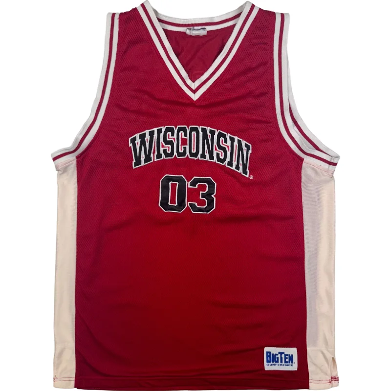 Men's Custom - Printed Baseball Jerseys with Player Names and Numbers for Personalized StyleWisconsin Badgers 03 Big Ten Conference Basketball Jersey Red Men's Custom - Printed Baseball Jerseys with Player Names and Numbers for Personalized StyleWisconsin Badgers 03 Big Ten Conference Basketball Jersey Red