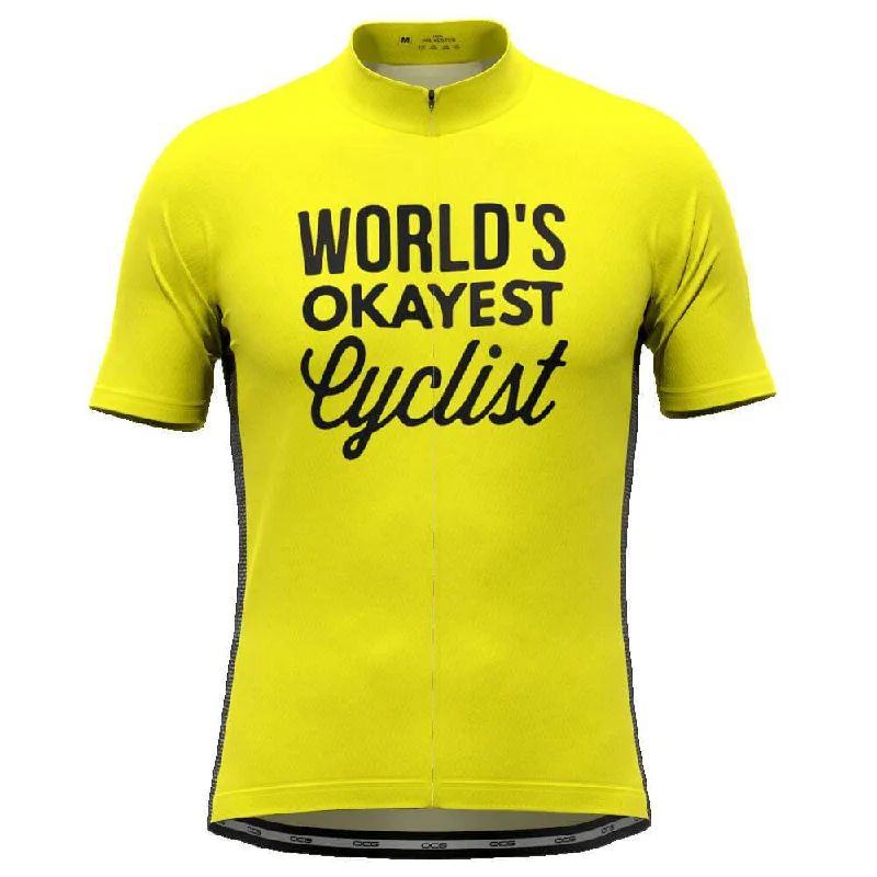 Men's Moisture - Wicking Lacrosse Jerseys with Mesh Panels for Optimal Performance on the FieldMen's World's Okayest Cyclist High Viz Cycling Jersey Men's Moisture - Wicking Lacrosse Jerseys with Mesh Panels for Optimal Performance on the FieldMen's World's Okayest Cyclist High Viz Cycling Jersey
