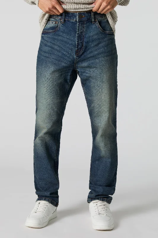 Men's Ripped Skinny Jeans in Acid Wash for an Edgy and Punk - Inspired StyleDark Vintage Wash Straight Leg Jean Men's Ripped Skinny Jeans in Acid Wash for an Edgy and Punk - Inspired StyleDark Vintage Wash Straight Leg Jean