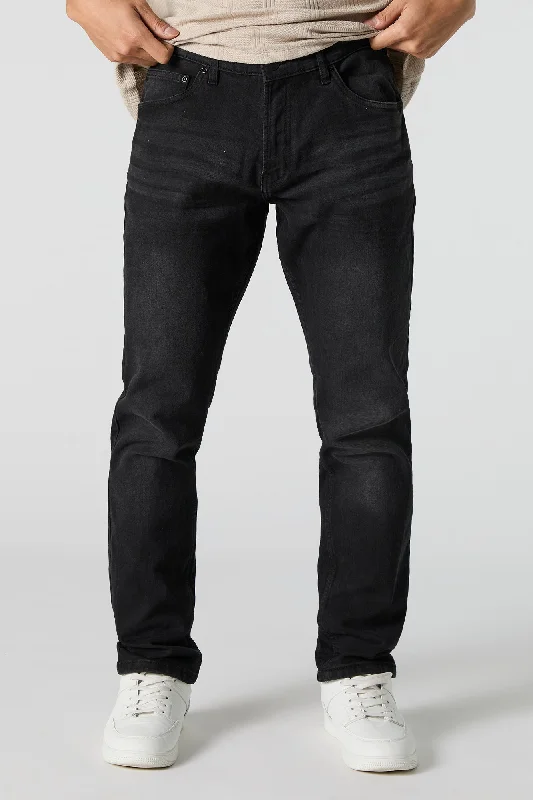 Men's Jeans with a Frayed Hem for a Casual and Effortless StyleBlack Wash Athletic Jean Men's Jeans with a Frayed Hem for a Casual and Effortless StyleBlack Wash Athletic Jean