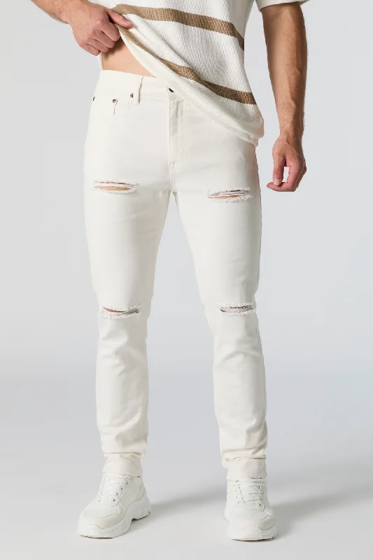 Men's Straight Leg Raw Denim Jeans for a Minimalist and Durable OptionWhite Wash Distressed Slim Jean Men's Straight Leg Raw Denim Jeans for a Minimalist and Durable OptionWhite Wash Distressed Slim Jean