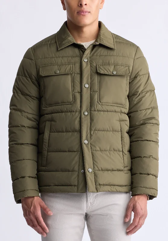 Men's Stretch Jeans with a Moisture - Wicking Lining for Active LifestylesAiden Men's Quilted Button-Front Jacket, Green - OBMFJ001 Men's Stretch Jeans with a Moisture - Wicking Lining for Active LifestylesAiden Men's Quilted Button-Front Jacket, Green - OBMFJ001