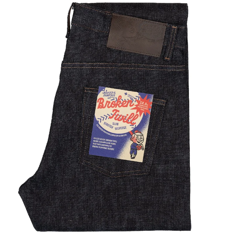Men's Jeans with a Zip - Off Lower Leg for Convertible StyleEasy Guy - Broken Twill Slub Stretch Selvedge Men's Jeans with a Zip - Off Lower Leg for Convertible StyleEasy Guy - Broken Twill Slub Stretch Selvedge