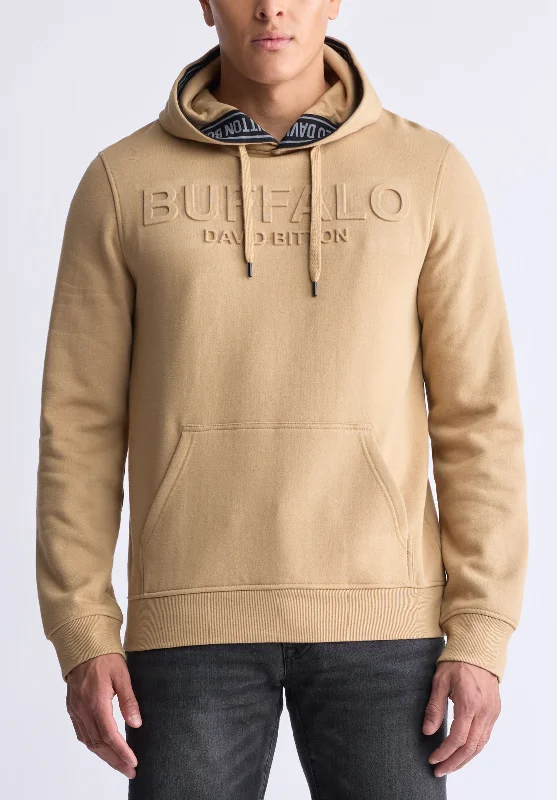 Plus Size Men's Relaxed Fit Jeans with a Tapered Leg for a Laid - Back VibeFadol Men's Embossed Logo Hooded Sweatshirt, camel - BPM13610V