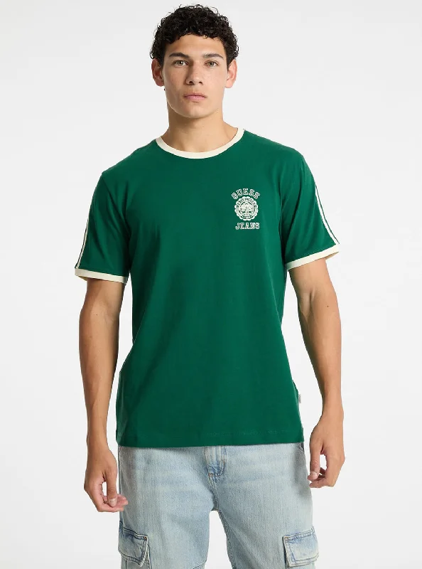 Men's Ripped Skinny Jeans in Acid Wash for an Edgy and Punk - Inspired StyleGuess Jeans Green Contrast Trim T-Shirt Men's Ripped Skinny Jeans in Acid Wash for an Edgy and Punk - Inspired StyleGuess Jeans Green Contrast Trim T-Shirt