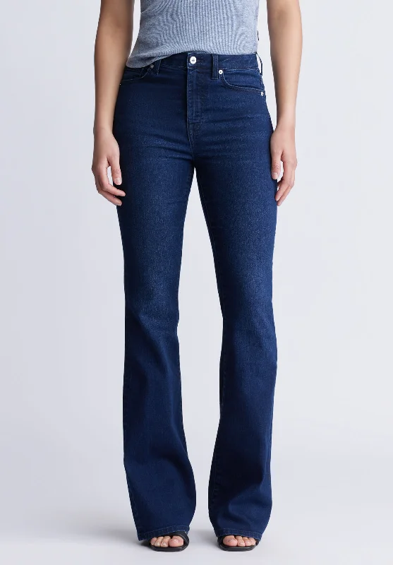 Plus Size Men's Straight Leg Jeans with Reinforced Knees for DurabilityHigh-Rise Flare Joplin Women's Jeans, Indigo - BL15979 Plus Size Men's Straight Leg Jeans with Reinforced Knees for DurabilityHigh-Rise Flare Joplin Women's Jeans, Indigo - BL15979