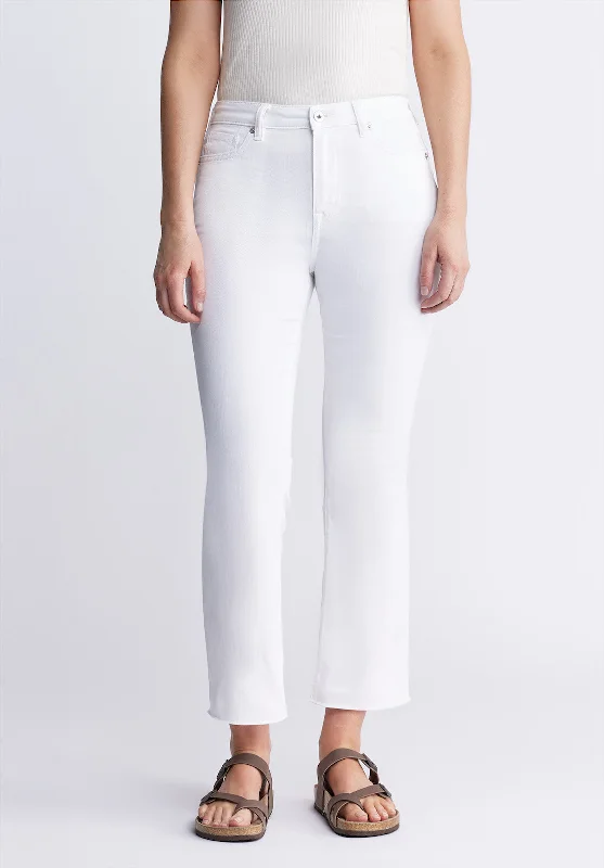 Men's Stretch Jeans with a Moisture - Wicking Lining for Active LifestylesKick Crop Kim Women's Jeans in White - BL15974 Men's Stretch Jeans with a Moisture - Wicking Lining for Active LifestylesKick Crop Kim Women's Jeans in White - BL15974