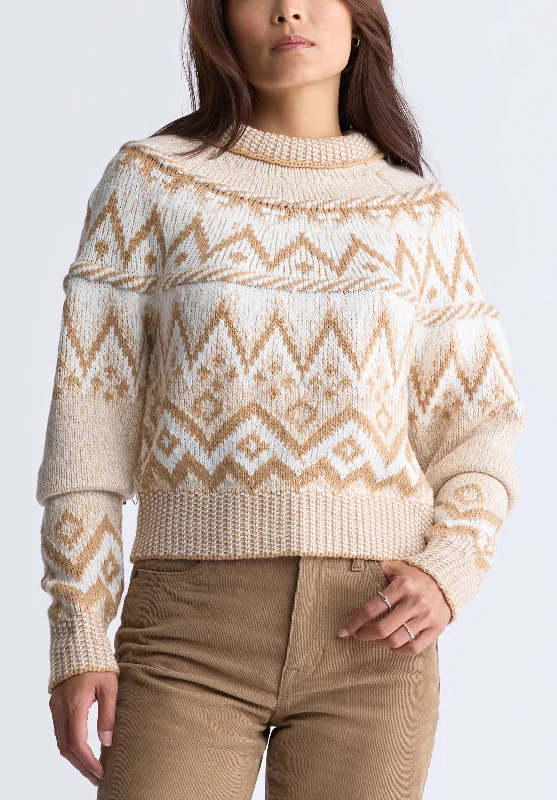Plus Size Men's Bootcut Jeans with a Belt Loop Upgrade for a Stylish TouchLesina Women's Fair Isle Knit Pullover Sweater, Beige & Camel - SW0088F Plus Size Men's Bootcut Jeans with a Belt Loop Upgrade for a Stylish TouchLesina Women's Fair Isle Knit Pullover Sweater, Beige & Camel - SW0088F