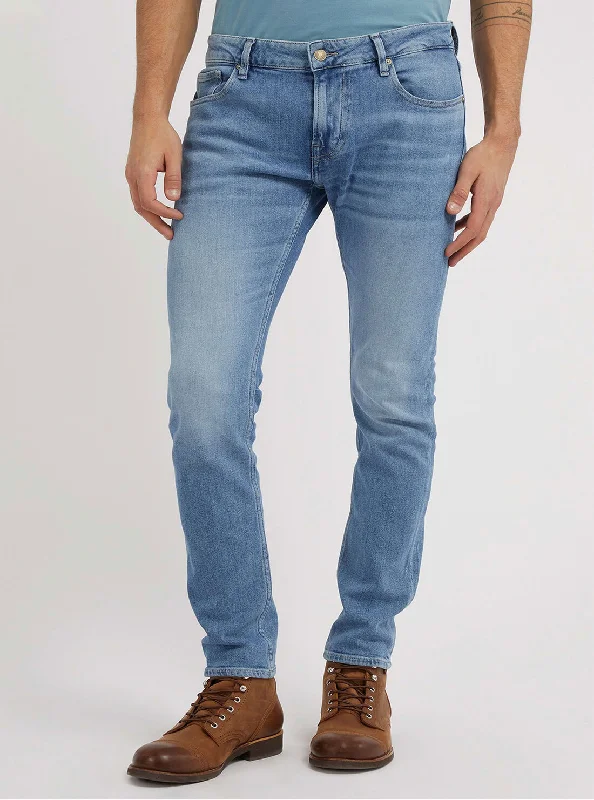 Men's Jeans with a Cargo - Inspired Knee Pocket for Extra StorageLight Blue Miami Slim Straight Denim Jeans in Carry Light Wash