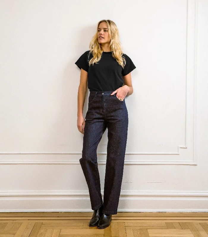 Plus Size Men's Relaxed Fit Jeans with a Faded Wash for a Vintage - Inspired LookLong Parker Straight Leg Jeans - Dark Indigo Plus Size Men's Relaxed Fit Jeans with a Faded Wash for a Vintage - Inspired LookLong Parker Straight Leg Jeans - Dark Indigo