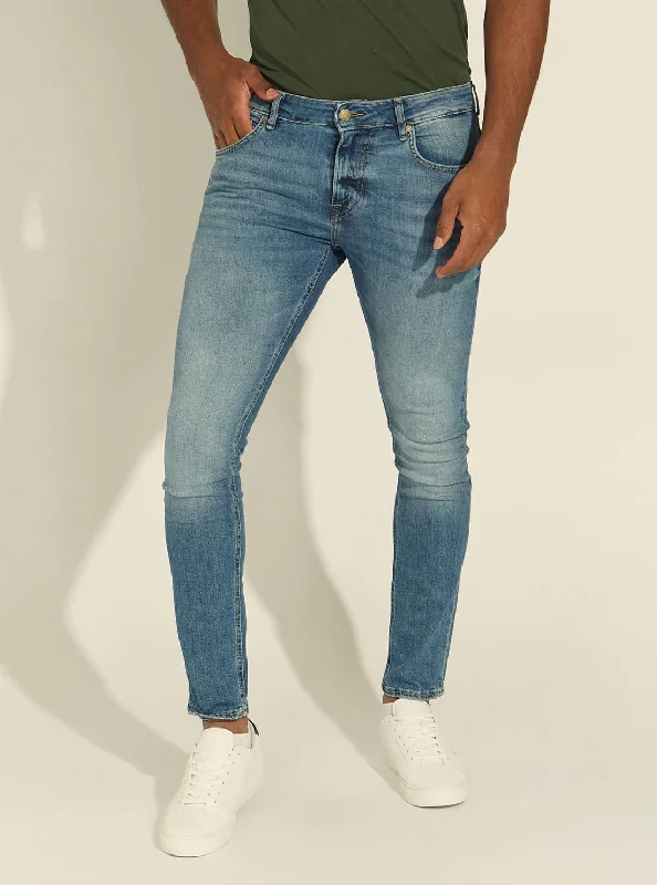 Men's Jeans with a Frayed Hem for a Casual and Effortless StyleLow-Rise Miami Skinny Denim Jeans in Carry Light Wash Men's Jeans with a Frayed Hem for a Casual and Effortless StyleLow-Rise Miami Skinny Denim Jeans in Carry Light Wash