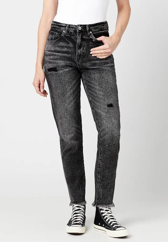 Men's Slim Fit Stretch Jeans in Dark Wash for a Modern and Comfortable LookMargot Mom Jeans in Distressed Black - BL15860 Men's Slim Fit Stretch Jeans in Dark Wash for a Modern and Comfortable LookMargot Mom Jeans in Distressed Black - BL15860