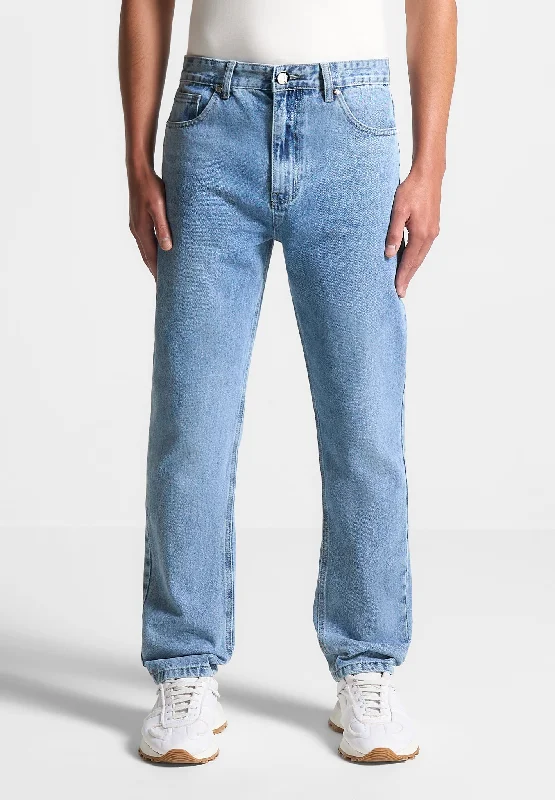 Plus Size Men's Bootcut Jeans with a Belt Loop Upgrade for a Stylish TouchRegular Fit Jeans - Mid Blue Plus Size Men's Bootcut Jeans with a Belt Loop Upgrade for a Stylish TouchRegular Fit Jeans - Mid Blue