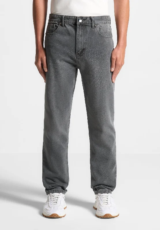 Men's Jeans with an Elastic Waistband for Ultimate ComfortRegular Fit Jeans - Washed Grey Men's Jeans with an Elastic Waistband for Ultimate ComfortRegular Fit Jeans - Washed Grey