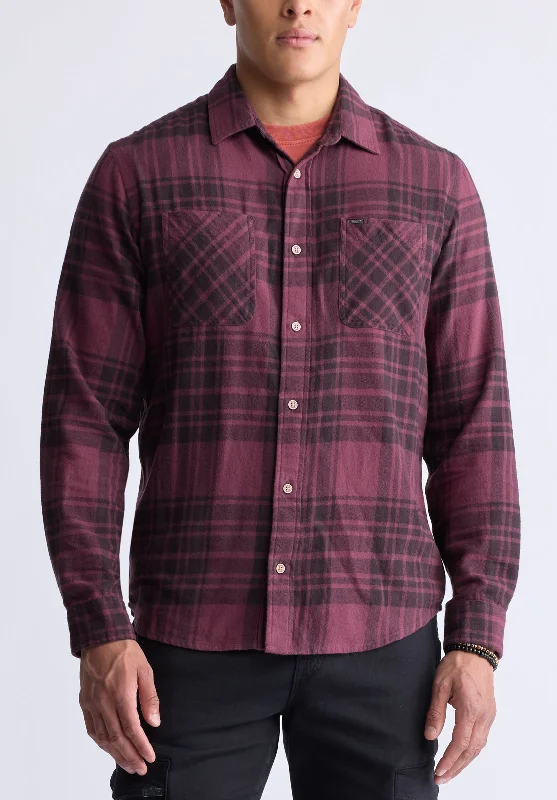 Men's Jeans with a Button - Fly for a Traditional and Classic AestheticSinato Men's Classic Plaid Shirt, Fico Red - BM24449 Men's Jeans with a Button - Fly for a Traditional and Classic AestheticSinato Men's Classic Plaid Shirt, Fico Red - BM24449