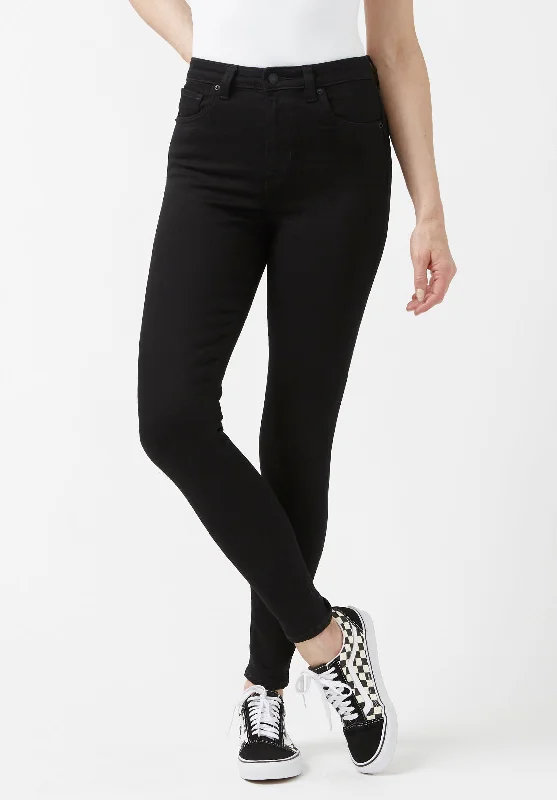 Men's Distressed Jeans with Patches for a Retro and DIY - Inspired AppearanceHigh Rise Skinny Skylar Women's Jeans in Black - BL15663 Men's Distressed Jeans with Patches for a Retro and DIY - Inspired AppearanceHigh Rise Skinny Skylar Women's Jeans in Black - BL15663