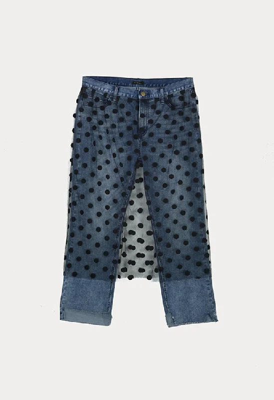 Men's Jeans with a Hidden Coin Pocket for Added ConvenienceDot Mesh Denim