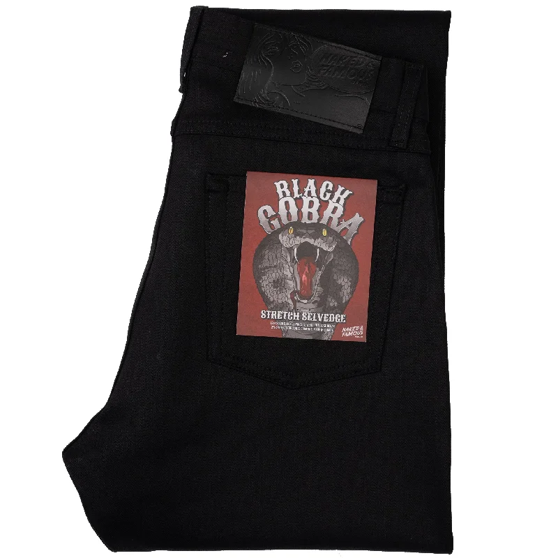 Men's Cargo Jeans with Multiple Pockets for a Practical and Outdoor - Friendly LookTrue Guy - Black Cobra Stretch Selvedge Men's Cargo Jeans with Multiple Pockets for a Practical and Outdoor - Friendly LookTrue Guy - Black Cobra Stretch Selvedge