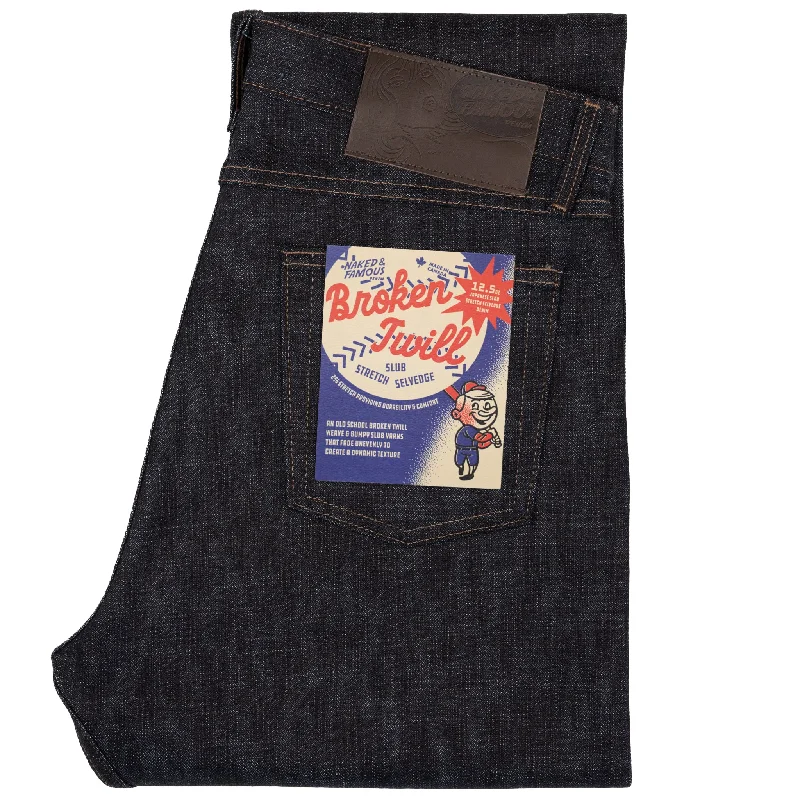 Men's Jeans with a Zip - Off Lower Leg for Convertible StyleTrue Guy - Broken Twill Slub Stretch Selvedge Men's Jeans with a Zip - Off Lower Leg for Convertible StyleTrue Guy - Broken Twill Slub Stretch Selvedge