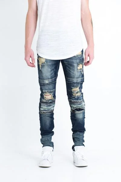 Men's Jeans with an Elastic Waistband for Ultimate ComfortAli Denim (Blue Wash)