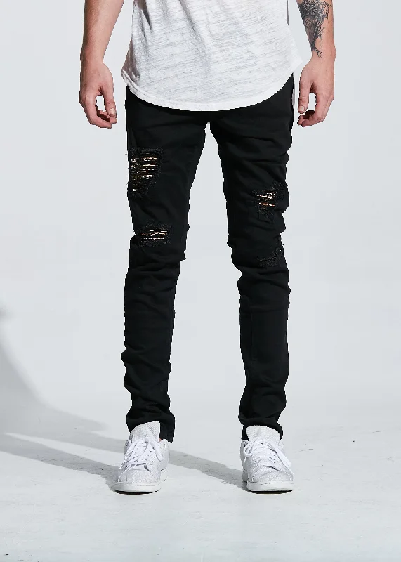 Men's Straight Leg Raw Denim Jeans for a Minimalist and Durable OptionCHANDLER DENIM (LEOPARD) Men's Straight Leg Raw Denim Jeans for a Minimalist and Durable OptionCHANDLER DENIM (LEOPARD)