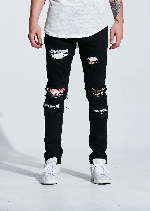 Plus Size Men's Bootcut Jeans with a Relaxed Waist for a Classic and Comfortable FitCHANDLER DENIM (MULTI-PRINT) Plus Size Men's Bootcut Jeans with a Relaxed Waist for a Classic and Comfortable FitCHANDLER DENIM (MULTI-PRINT)