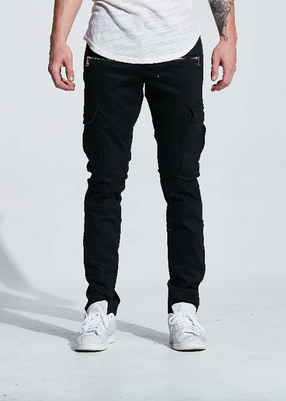 Men's Jeans with a Frayed Hem for a Casual and Effortless StyleJOEY CARGO DENIM (BLACK) Men's Jeans with a Frayed Hem for a Casual and Effortless StyleJOEY CARGO DENIM (BLACK)