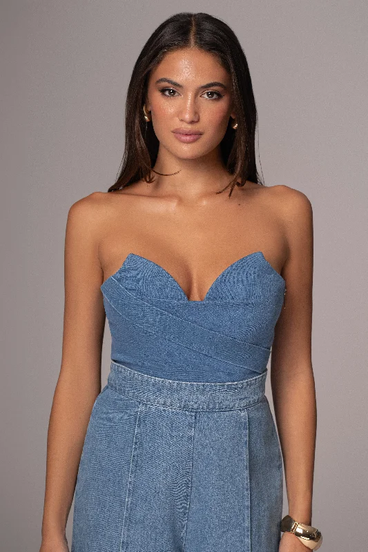 Men's Cargo Jeans with Multiple Pockets for a Practical and Outdoor - Friendly LookMedium Wash Teyana Denim Bustier Men's Cargo Jeans with Multiple Pockets for a Practical and Outdoor - Friendly LookMedium Wash Teyana Denim Bustier