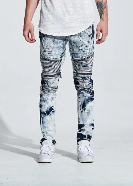 Men's Slim Fit Stretch Jeans in Dark Wash for a Modern and Comfortable LookPete Biker Denim (Paint) Men's Slim Fit Stretch Jeans in Dark Wash for a Modern and Comfortable LookPete Biker Denim (Paint)
