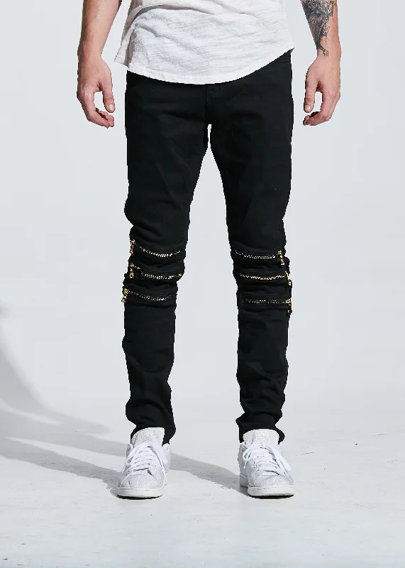 Men's High - Waisted Jeans in a Medium Wash for a Vintage - Style RevivalROSS DENIM (BLACK WAX) Men's High - Waisted Jeans in a Medium Wash for a Vintage - Style RevivalROSS DENIM (BLACK WAX)