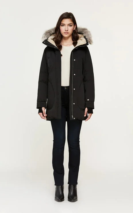 Men's High - Waisted Jeans in a Medium Wash for a Vintage - Style RevivalSOIA & KYO WOMENS SAUNDRA MID-LENGTH CLASSIC DOWN COAT BLACK Men's High - Waisted Jeans in a Medium Wash for a Vintage - Style RevivalSOIA & KYO WOMENS SAUNDRA MID-LENGTH CLASSIC DOWN COAT BLACK